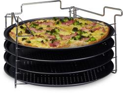 Relaxdays Set de 4 tăvi pentru pizza Relaxdays cu suport (10021292) Tava