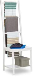 Relaxdays Suport pentru prosoape Relaxdays din bambus, alb (10021975)