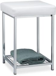 Relaxdays Scaun tapițat Relaxdays cu spațiu de depozitare, alb (10026916)