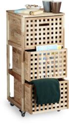 Relaxdays Recipient cu roți Relaxdays cu 3 compartimente, nuc (10020648) Raft