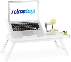 Relaxdays Masă pentru laptop Relaxdays din bambus, albă (10027643) Suport laptop