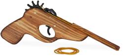 Relaxdays Pistol jucarie cu bandă de cauciuc din lemn Relaxdays (10027774)