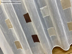 fuggonyoutlet Voile, Kocka, csokibarna arany ezüst, 300x260 cm