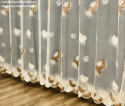 fuggonyoutlet Bahar, krém alapon barna Levél, 300x200 cm