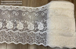 fuggonyoutlet Méteráru, Vitrázs Függöny, Zsakar, krém Szőlőlevél, 40 cm