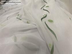 fuggonyoutlet Voile, Roshan, fehér alapon zöld, 400x150 cm