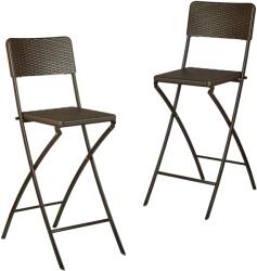 Relaxdays Set de 2 scaune de bar din ratan Relaxdays (10036277)