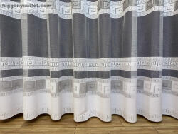 fuggonyoutlet Görögsor, fehér alapon szürke, 300x175 cm