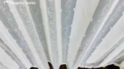 fuggonyoutlet Méteráru, Vitrázs Függöny, voile, hímzett, krém, 120 cm