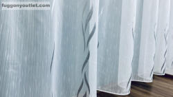 fuggonyoutlet Voile, Azra, fehér alapon szürke, 500x210 cm