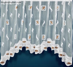 fuggonyoutlet Pablo, panorama, fehér alapon barna, 300x175 cm