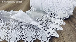 fuggonyoutlet Méteráru, Vitrázs Függöny Holland, Zsakar, fehér, 40 cm