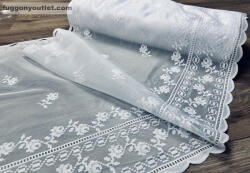 fuggonyoutlet Méteráru, Vitrázs Függöny, örgü, Zsakar, fehér, 60 cm