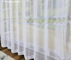 fuggonyoutlet Brillant, Derya fehér alap szürke himzett, 300x250 cm