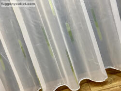 fuggonyoutlet Voile, Parketta, fehér alapon zöld, 300x260 cm