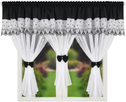 fuggonyoutlet Decor, Volie, szett, fehér alap fekete, 400x150 cm