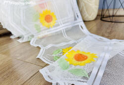 fuggonyoutlet Méteráru, Vitrázs Függöny, Zsakar, Napraforgó, 28 cm