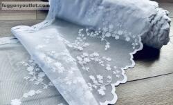 fuggonyoutlet Méteráru, Vitrázs Függöny, Zsakar, apróvirág, fehér, 40 cm