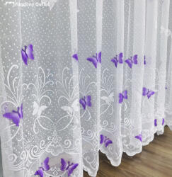 fuggonyoutlet Lepke, fehér alapon lila, 500x175 cm