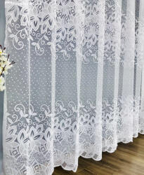 fuggonyoutlet 2 Sor Csipke minta Pöttyös, fehér, 300x175 cm