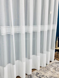 fuggonyoutlet Voile, szatén csíkos, krém, 300x260 cm