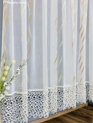 Celen Textil Kft Csipkés Függöny, Azra, krém alap bronz, 28 cm krém Csipke, 300x175 cm