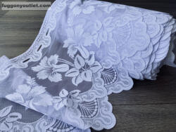 fuggonyoutlet Méteráru, Vitrázs Függöny, Zsakar, tulipán, fehér, 40 cm