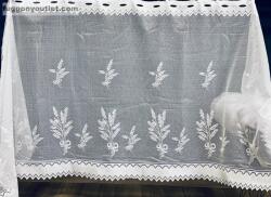 fuggonyoutlet Méteráru, Vitrázs Függöny, Zsakar, Levendula, fehér, 75 cm