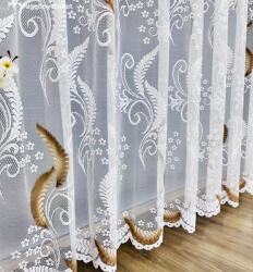 fuggonyoutlet Candan, fehér alapon barna, 300x175 cm