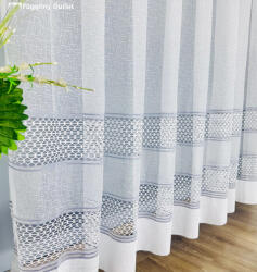 fuggonyoutlet Berra, fehér alap szürke csíkos, 300x250 cm