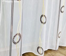 fuggonyoutlet Voile, Halka, fehér alap barna arany, 200x215 cm