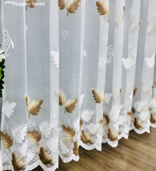 fuggonyoutlet Levélmintás csipke függöny, 300x175 cm