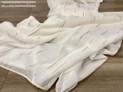 fuggonyoutlet Voile, Pálcikás, krém alapon arany, 300x175 cm
