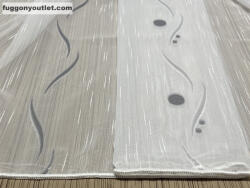 fuggonyoutlet Voile, Roshan, 400x210 cm, fehér alapon szürke, Pdv58