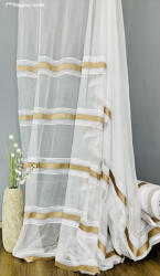 fuggonyoutlet Méteráru, Csíkos2 fehér alapon barna, 280 cm