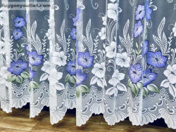 fuggonyoutlet Pipacsvirág, fehér, alapon lila, 500x250 cm