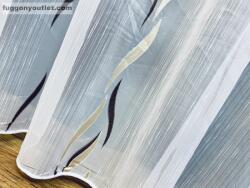 fuggonyoutlet Voile, Azra, fehér alapon barna-arany, 300x260 cm