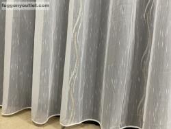 fuggonyoutlet Voile, Elena, fehér alapon arany, 300x260 cm