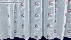 fuggonyoutlet Voile, karika, 5044, fehér alapon bordo krém, 300x180 cm