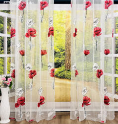 fuggonyoutlet Voile, pipacs piros , 145x250 cm 2 db csomag