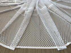 fuggonyoutlet Lyukacsos Csíkos, fehér, 150x175 cm