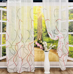 fuggonyoutlet Voile, Dalga piros , 145x250 cm 2 db csomag