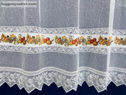 fuggonyoutlet Konyha, fehér alapon színes gyümölcsös csik, 300x175 cm