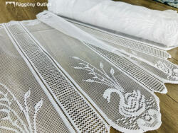 fuggonyoutlet Méteráru, Hattyú , Vitrázs Függöny, Zsakar, fehér, 60 cm