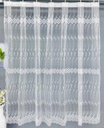fuggonyoutlet Hímzett tüll, kis virágos, fehér, 300x180 cm