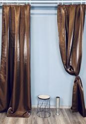 fuggonyoutlet Sötétítő, szatén, barna, 140x250 cm, 2db-os csomag