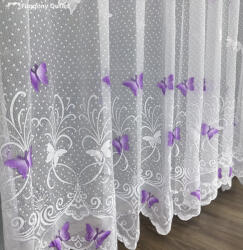 fuggonyoutlet Lepke, fehér alapon lila, 300x200 cm