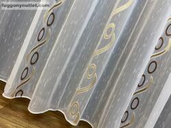 fuggonyoutlet Voile, Százalék, fehér alapon barna arany, 300x260 cm