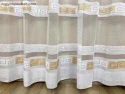 fuggonyoutlet Görög minta 3, fehér alapon arany, 300x250 cm