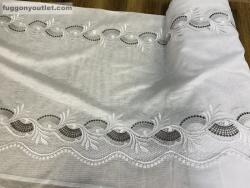 fuggonyoutlet Méterárú, Csipkés Függöny, Sable Alap fehér szürke, 280 Magas (Kétsoros Csipkés)